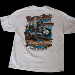 Men's 2XL T-shirt Harley-Davidson XXL 2 sided Roatan Honduras Biker  Pirates